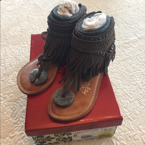 naughty monkey fringe sandals